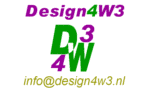 Open venster met startpagina van Design4W3 logo design4w3